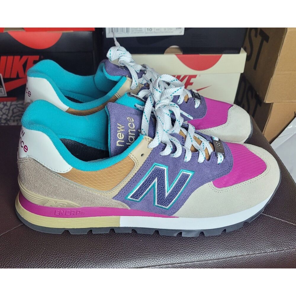 New Balance 574 Rugged ML574DWO Blue Brown Multi Men's Size 10 Sneakers NWB - Picture 2 of 7